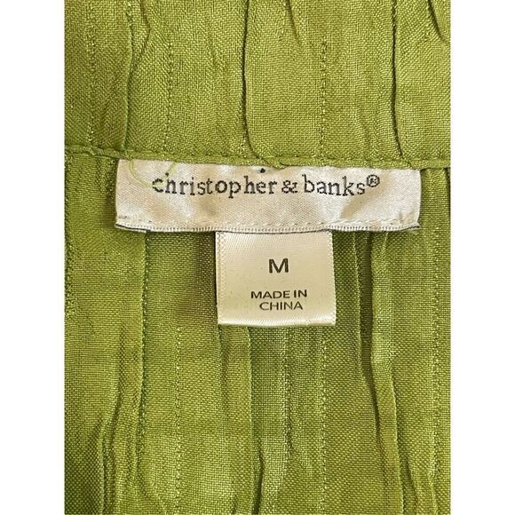 Christopher & Banks women’s lot bundle green jacket and brown blouse size medium - Picture 14 of 15